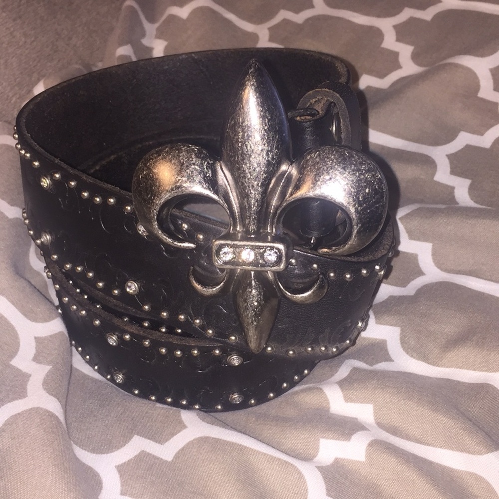 MISS ME BLACK LEATHER BELT